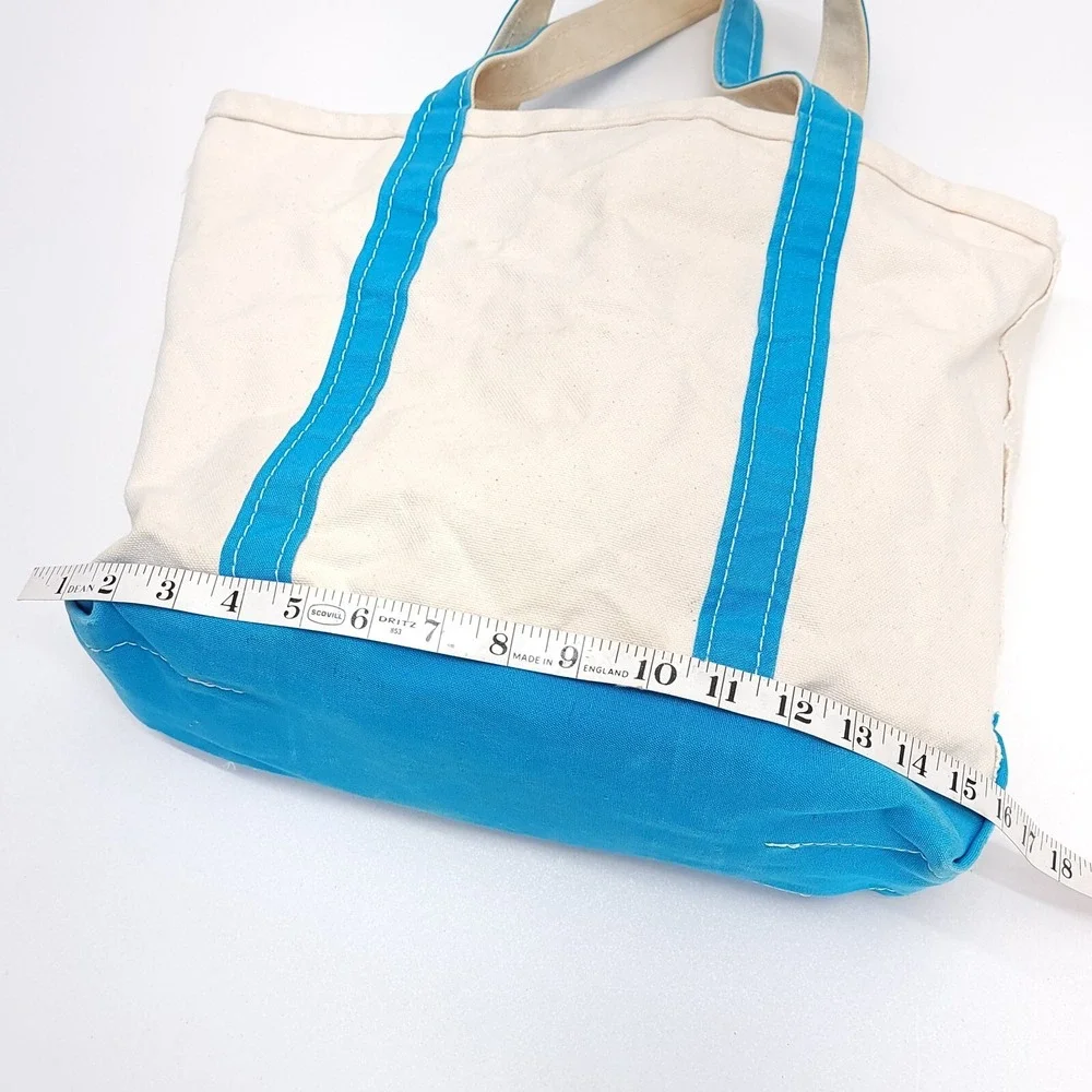 Vintage Y2K LL Bean Boat and‎ Tote XL & L Canvas Bag Set Purple Light Blue
